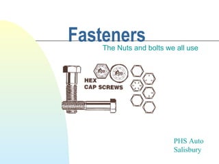 FastenersThe Nuts and bolts we all use
PHS Auto
Salisbury
 