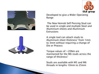 05/12/201039Nominal press force for  Tog-L-Loc joints in mild steel : 2 ton for a  3,0 mm joint