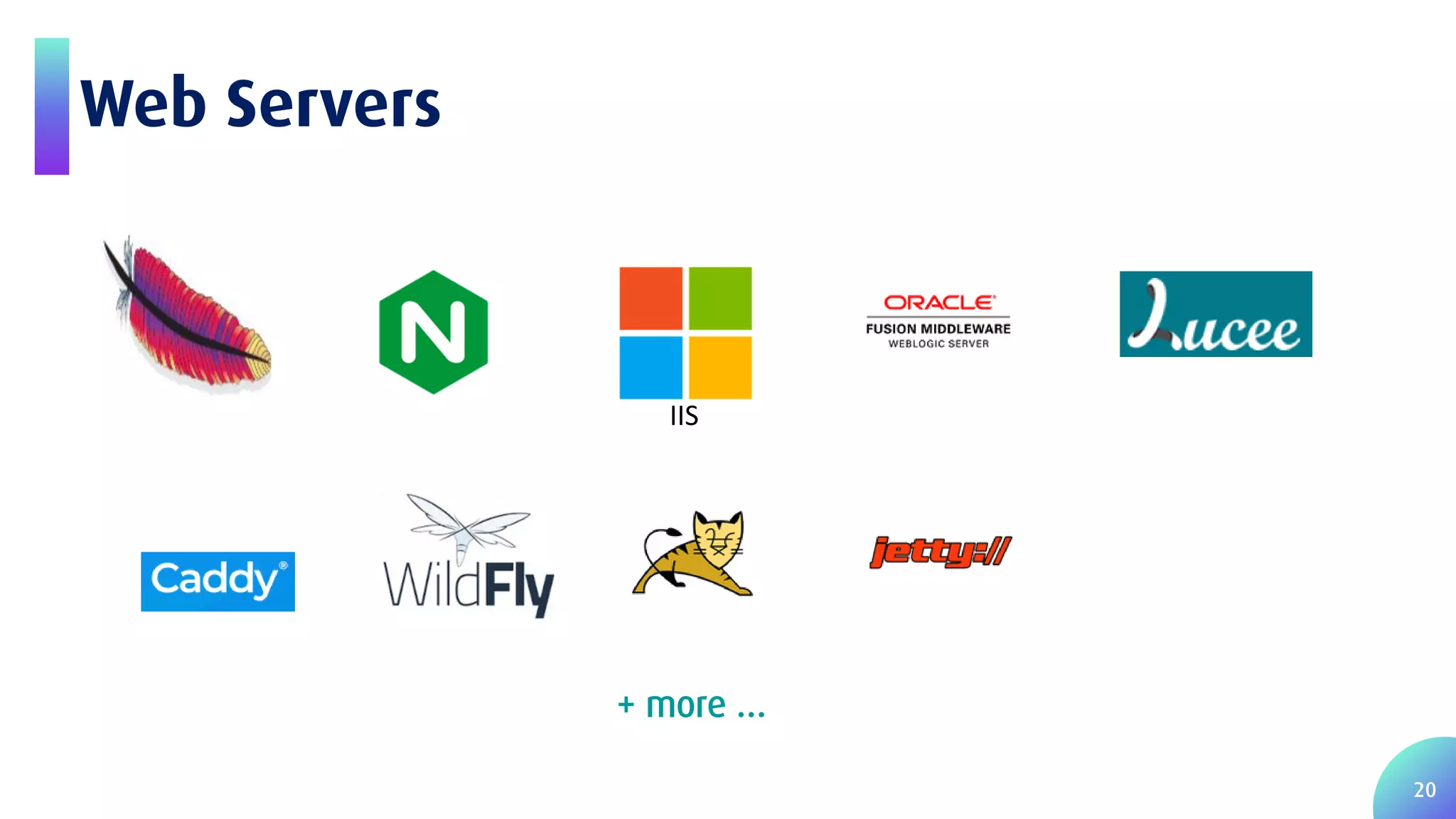20 Web Servers IIS + more … 
