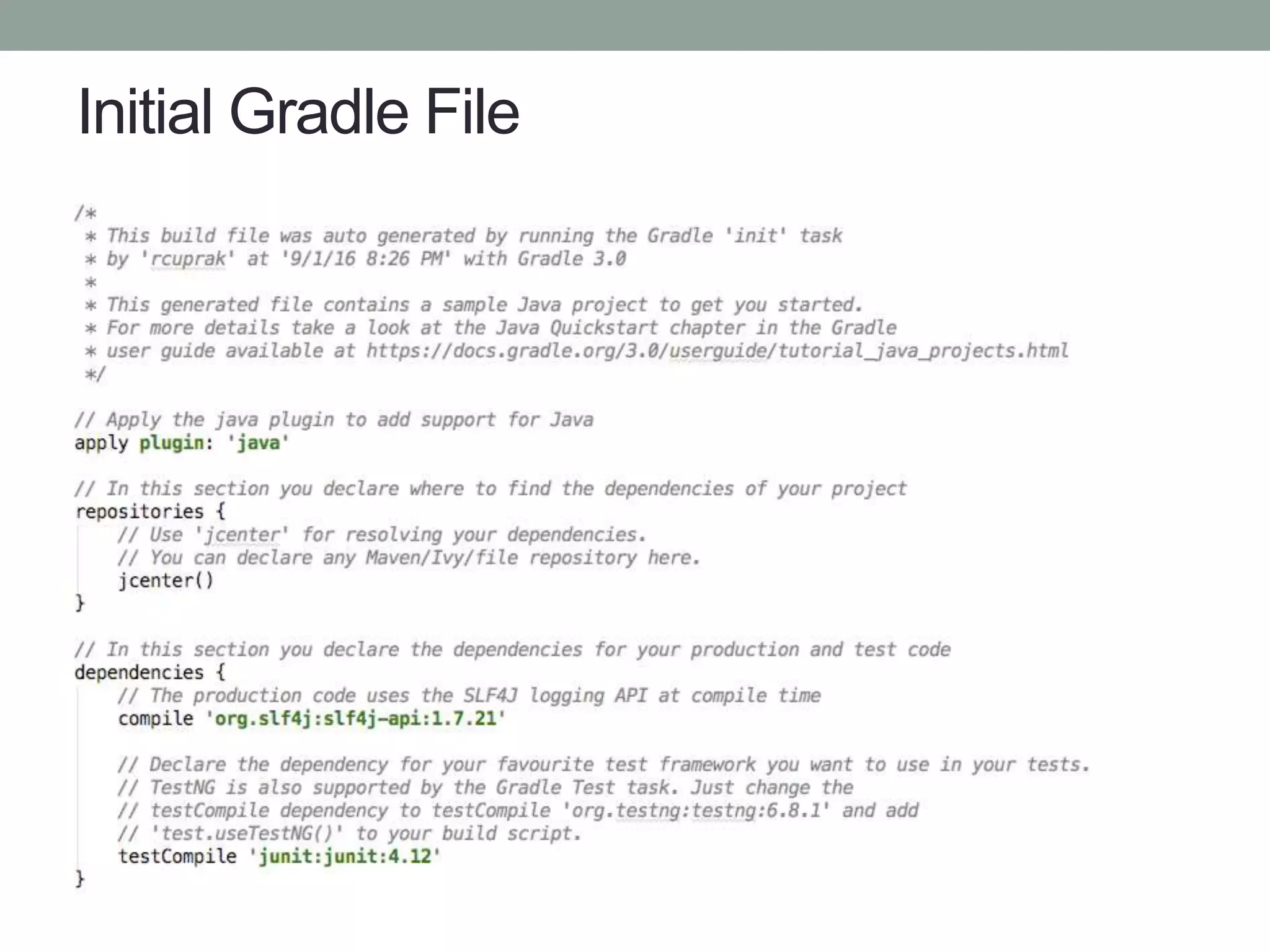 Initial Gradle File
 