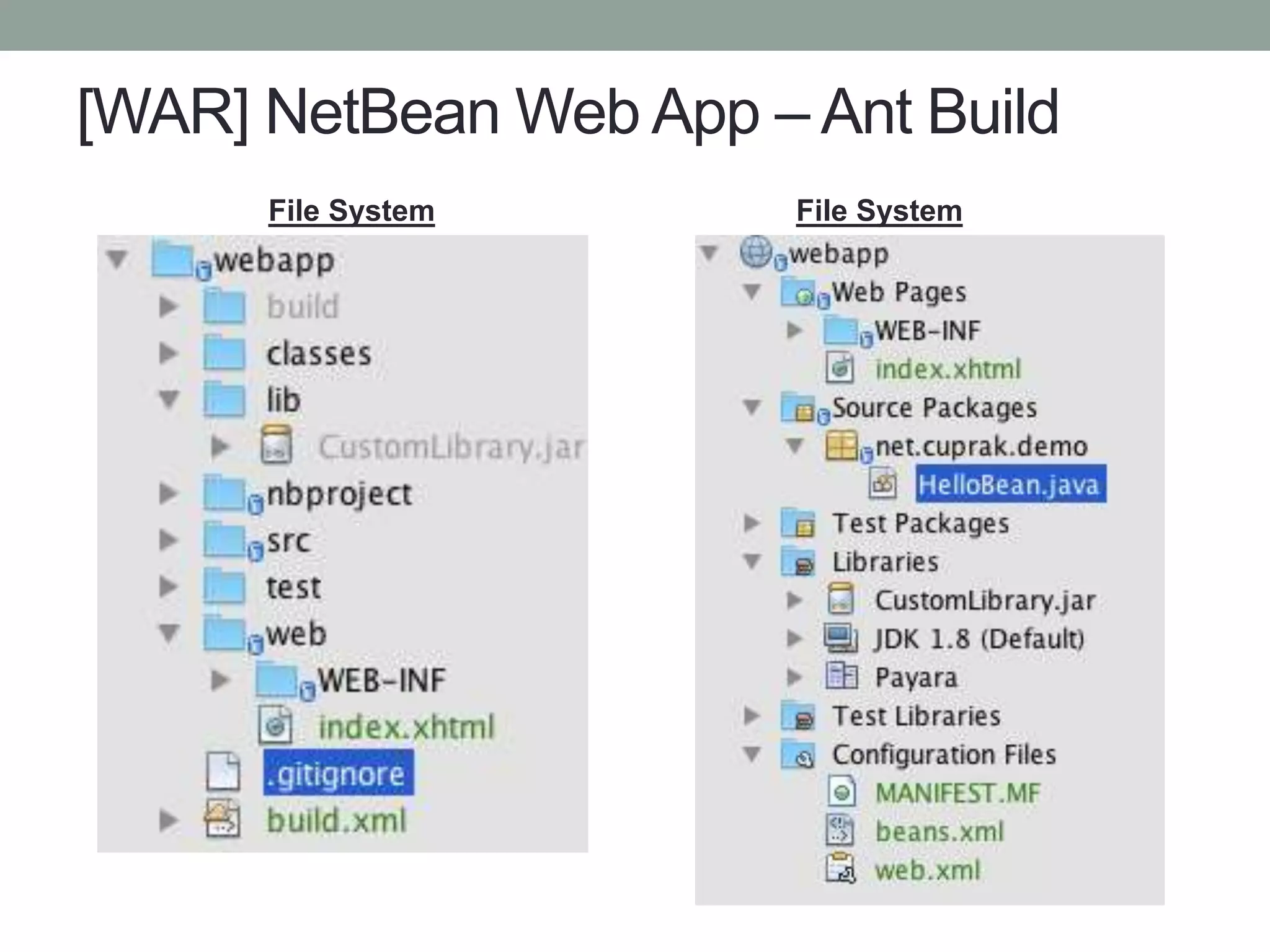 [WAR] NetBean Web App – Ant Build
File System File System
 