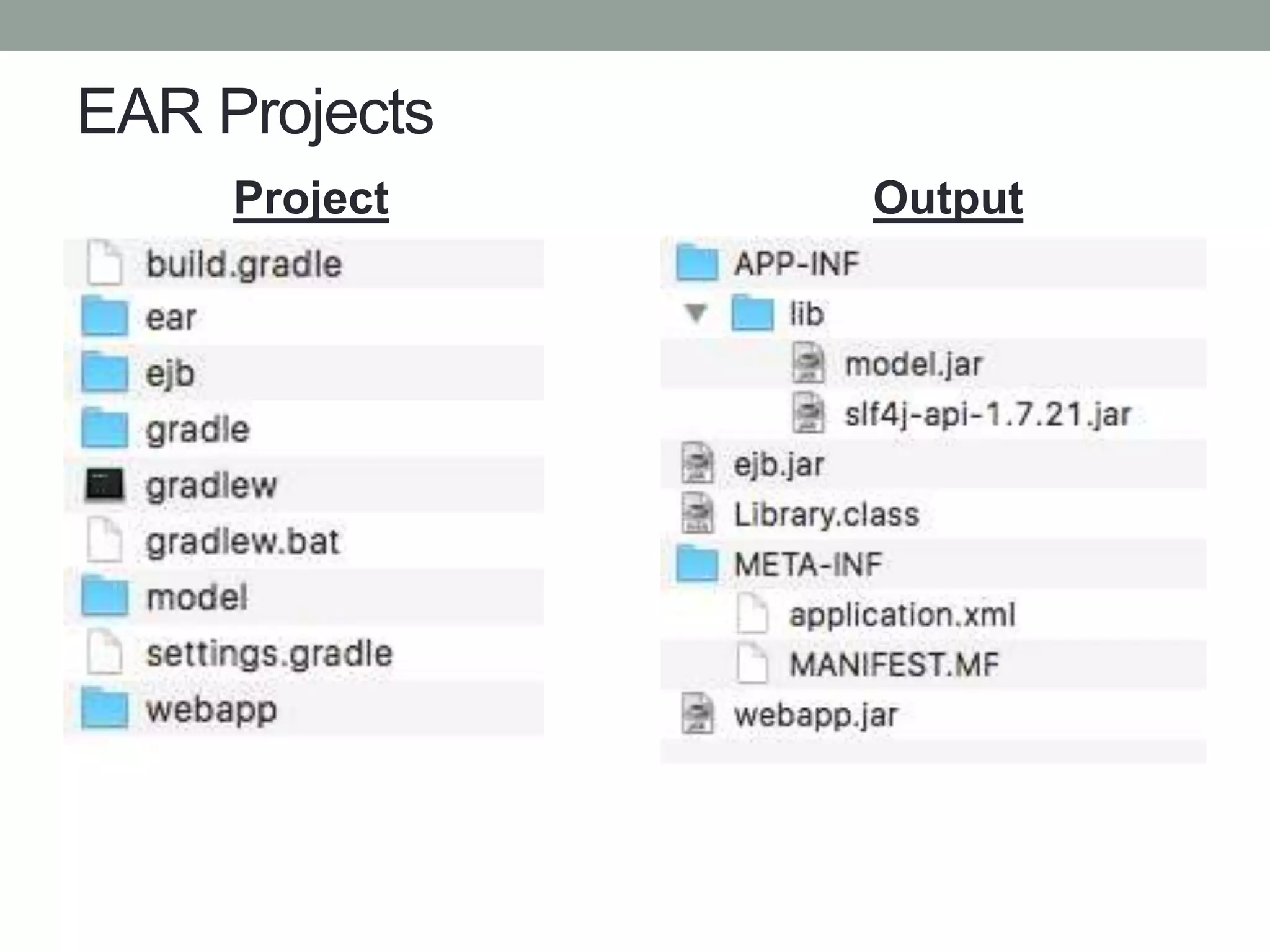 EAR Projects
Project Output
 