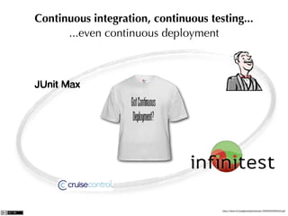 Continuous integration, continuous testing...
      ...even continuous deployment




                                      http://vator.tv/images/attachments/150609195630ctd.gif
 