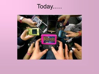 Kindergarten technologyIn kindergarten, most of us did not use computers often, but there was usually a school computer lab for the older students.Overhead projectors were used to show images.We used a television set and VCR to watch films in class.