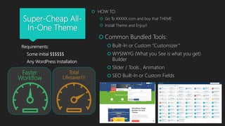 Super-Cheap All-
In-One Theme
 HOW TO:
 Go To XXXXX.com and buy that THEME
 Install Theme and Enjoy!!
Requirements:
- S...