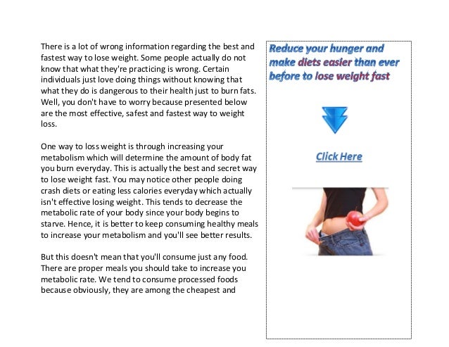 most effective way to lose weight in a month