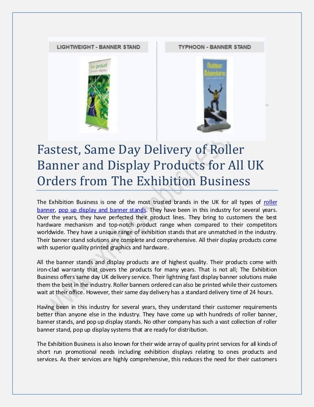Fastest Same Day Delivery Of Roller Banner And Display Products For