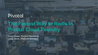 The Fastest Way to Redis in
Pivotal Cloud Foundry
Greg Chase, Product Marketing
Craig Olrich, Platform Architect
 