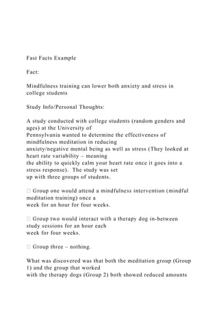 Fast Facts ExampleFact Mindfulness training can lowe.docx