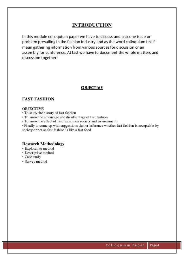 Research papers on fashion industry