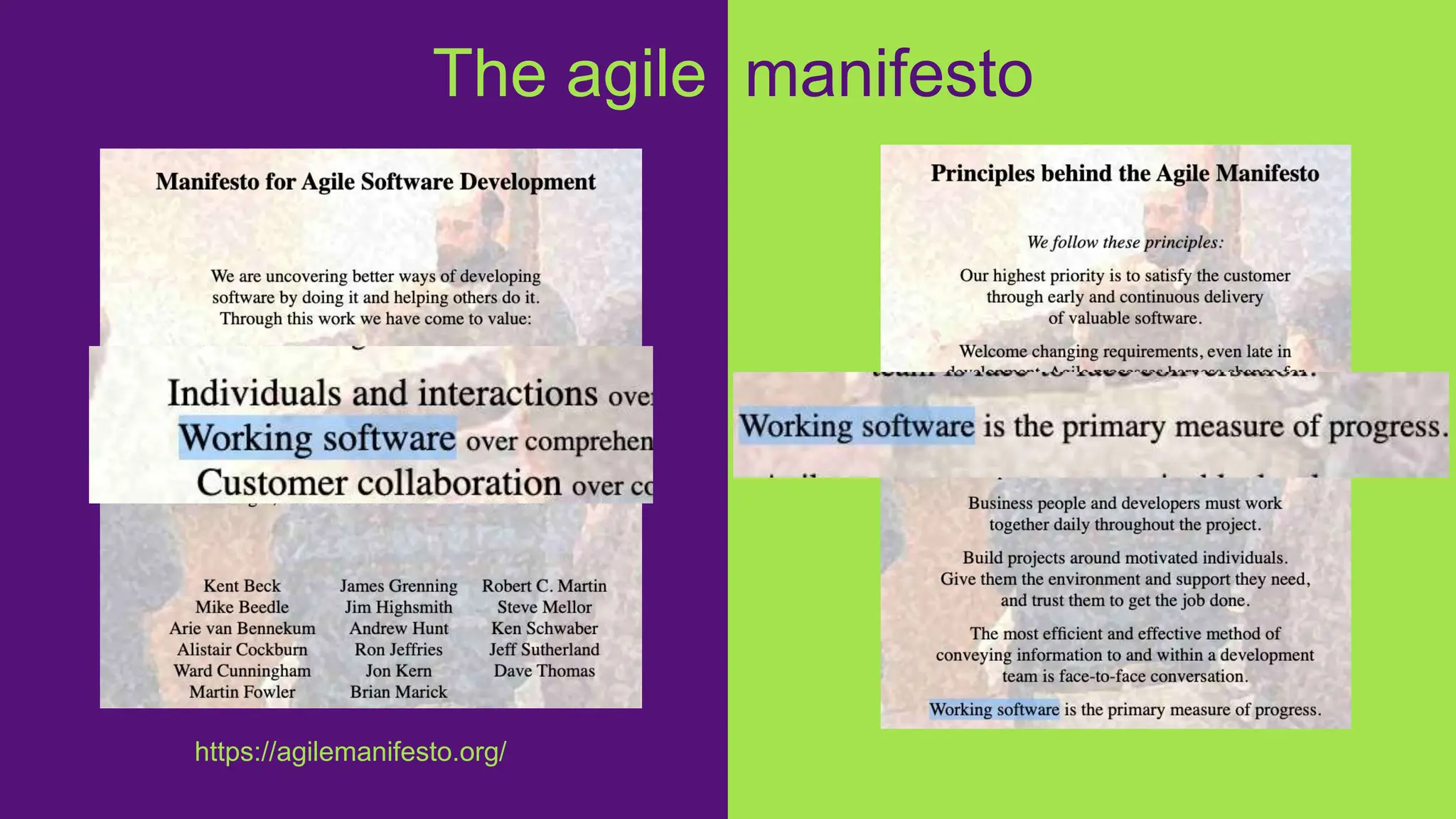 The agile manifesto
https://agilemanifesto.org/
 