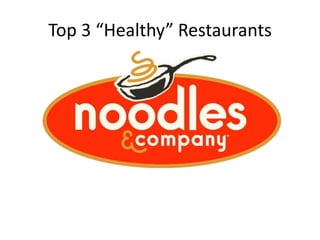 Top 3 “Healthy” Restaurants
