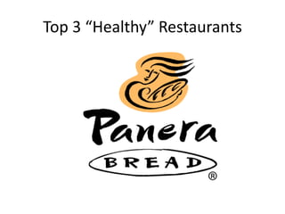 Top 3 “Healthy” Restaurants