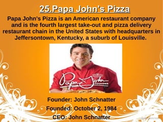 Best Fast Food Restaurants Chains in the World