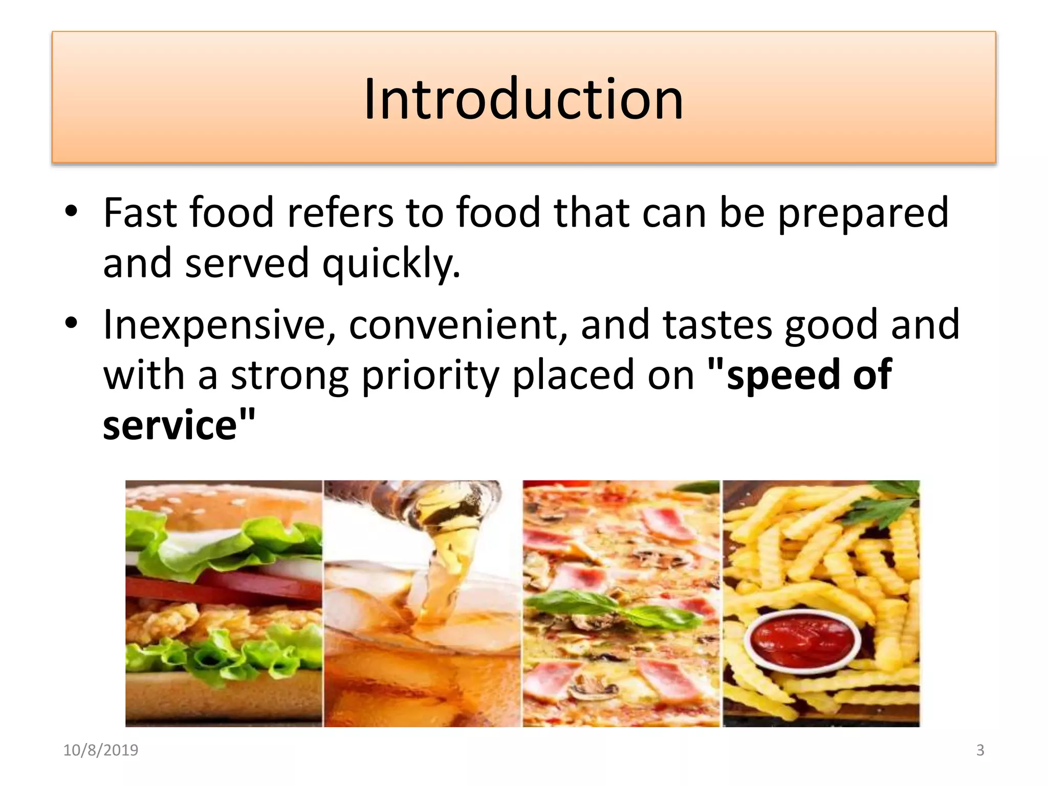 Fast food, advantages and disadvantages | PPTX
