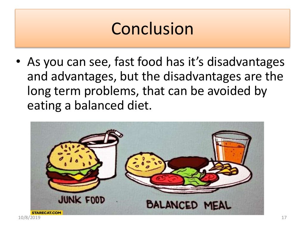 Fast food, advantages and disadvantages