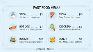 Fast Food Digital Menu Board XL by Slidesgo.pptx