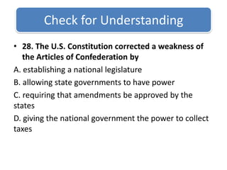 which was a weakness of the articles of confederation