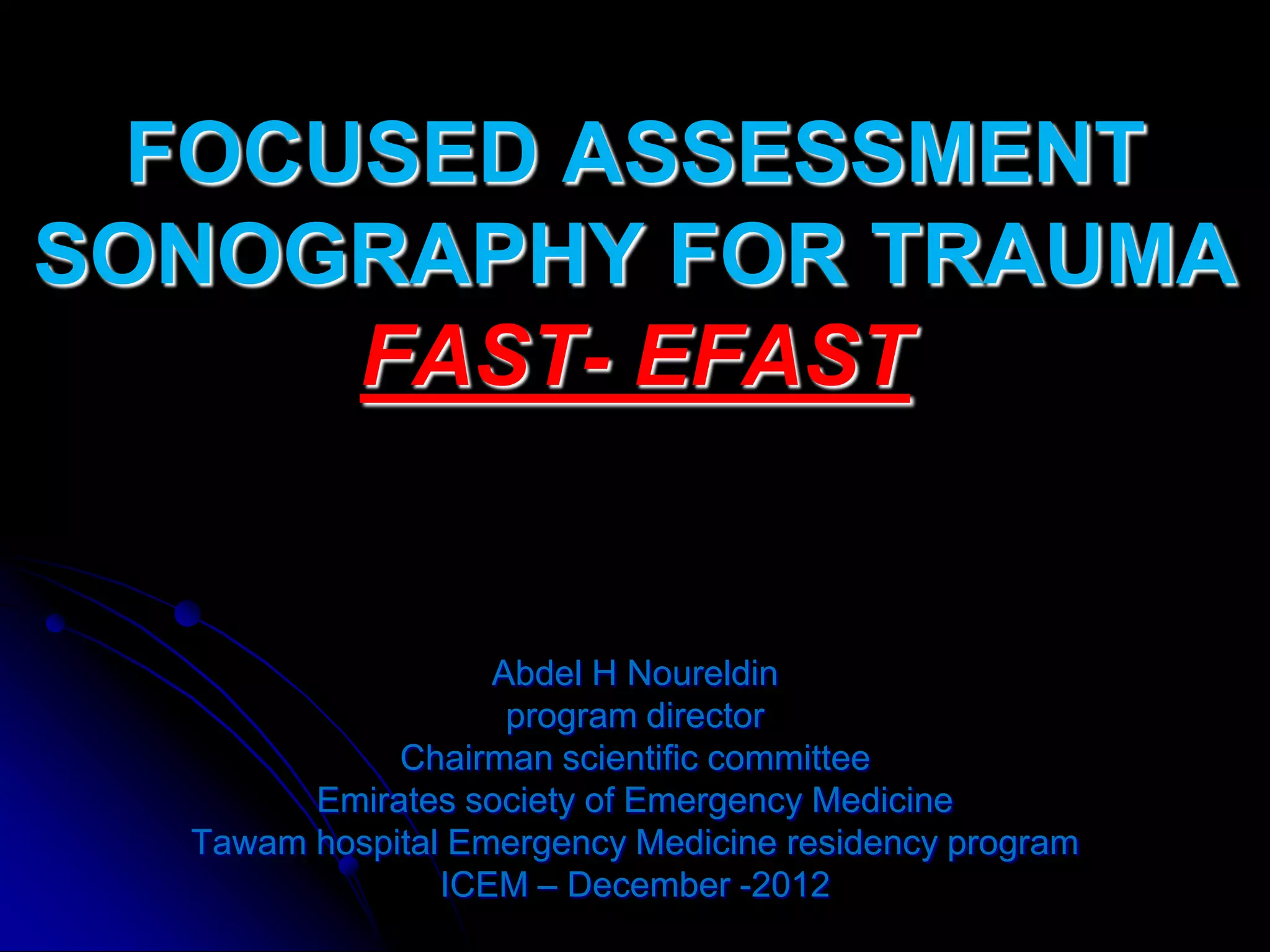 Ultrasound in Emergency Dept. FAST | PDF