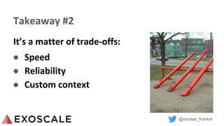 @nicolas_frankel
Takeaway #2
It’s a matter of trade-offs:
● Speed
● Reliability
● Custom context
 