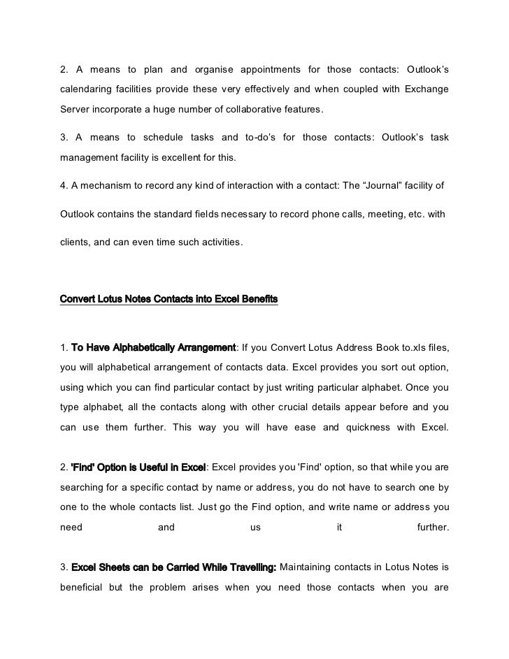 Fast Lotus Notes Contact Conversion Tool