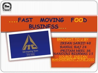 ....FAST MOVING FOOD
       BUSINESS…..
 