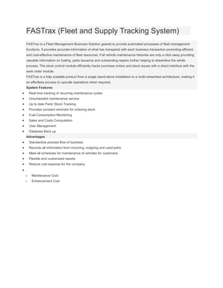 FASTrax | PDF