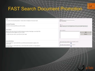 FAST Search Document Promotion