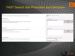 FAST Search Site Promotion and Demotion