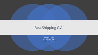 Fast Shipping C.A.
Menyin Chang
C.I. 23.802.641
 
