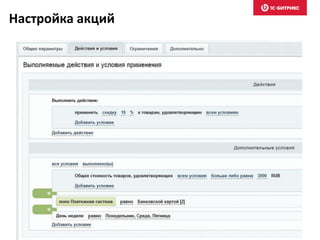 Настройка акций
 