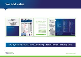 faststream.com
We add value
lloydslist.com | No. 60,717 | Friday July 13th, 2012
Leading maritime commerce since 1734
28
9 770144 820659
BUNKER PRICES: ROTTERDAM AND SINGAPORE 380 CST
Source: Cockett
500
550
600
650
700
750
800
11/07/1206/01/2012
Rotterdam Singapore
Pollution at Sea: Law
and Liability
Edited by Prof Baris Soyer and Prof Andrew Tettenborn
The book focuses on a number of the vital
developments in the law of pollution
at sea, including; compensation,
insurance, contract and tort.
The book also offers critical analysis on
emerging public law concepts, such as
the legal position of seafarers from the
perspective of criminal law in cases of
pollution and the impact of port state
control as a pollution control mechanism.
Price: £270 / €338 / $486
ISBN: 9781842145418
For more information and to buy visit www.informaprofessional.com
NEW
BOOK
Publishing June 2012
lloydslist.com bringing you maritime news as it happens
NEWS HIGHLIGHTS
Pilotinquiryseekssubmissions
The UK Transport Select Committee
has called on the shipping industry
to submit written evidence on
issues affecting marine pilotage....2
GedendelaysUniversalmove
Genel Denizcilikis planning to take
it easy for a few months and will
wait at least until autumn before
making a second attempt to spin off
10 tankers into a new company,
after being forced to drop plans for
the flotation of Universal Maritime
in Oslo earlier this month, its chief
executive has confirmed..............3
HHLAfearsEuropeanpricewar
German port operator HHLA fears
a price war among northern
European terminal operators,
despite prices already being under
immense pressure.......................5
Asianoilrefineriesexpand
Asian refineries are driving capacity
growth in the refinery industry as
facilities expand in India, China
and Pakistan, the International
Energy Agency said on Thursday...8
Longhaultankerboost
Venezuelan oil is not only boosting
tanker employment on the much-
talked-about very large crude
carrier route to China but also into
India........................................9
Toughtimesaheadforowners
The containership orderbook stood
at 3.8m teu in the first week of July,
including the latest order from
Evergreen for 10 13,800 teu ships
that now appears to have been
sealed, Lloyd’s List Intelligence
data reveals. ........................Back
Carnival faces
fresh lawsuits
in the US
→ Page 4
Kühne launches
fresh plea for a
German merger
→ Page 6
Norway stoppage
is worrying for UK’s
energy security
→ Page 7
Downturn fails to stem rise
in average shipping salaries
AVERAGE shipping salaries continue
to rise despite the current downturn
in most sectors of the industry,
according to a survey compiled by
Southampton-based recruitment
agency Faststream.
Nevertheless, substantial numbers
of seafarers and some shore staff have
seen substantial reductions in pay
over the last 12 months.
The mixed picture emerges from a
survey based on responses from
4,000 shipping employees working
in all main shipping centres, as well
as at sea.
In general, seniority was found to
be a crucial variant, with those in the
higher positions more likely to have
enjoyed an inflation-plus settlement.
The main conclusion is that 56% of
shore staff and 50% of seafarer
respondents reported a salary gain of
5% or more during the last year.
However, set against this, 10% of
shore-based professionals and 30% of
seafarers said that their salaries had
actually been cut in this period.
Salaries were static for 17% of shore
staff and 12% of seafarers.
In terms of average salaries ashore,
chartering directors are at the top of
the tree, averaging an annual basic of
$227,140 and a bonus of 20%.
That is some way ahead of the
second-ranking job title, with
fleet/technical managers pulling
down $123,518 and a bonus of 16%.
Faststream highlights the
closeness in remuneration between
ship operators, on $82,074, and
shipbrokers, on $81,666.
“While gauging the average
shipbroker’s salary is of course very
difficult, as it takes in such a wide
range of earnings and markets, the
fact is that the role of the ship
operator has become increasingly
highly regarded,” the report notes.
“Good ship operators can make the
difference between commercial
success and failure and are in demand
not only within shipping companies,
but also commodity houses and
banks.”
Consultants can also earn well if
they are equally comfortable in a
boiler suit and a business suit and can
explain engineering issues to a non-
technical audience.
In geographical terms, the highest
paid positions are in the US, where the
pool of candidates for jobs such as
superintendent are limited and tough
visa requirements make it harder to
bring in overseas talent. Asia-based
ship operators and shipbrokers are
20% better paid than their European
counterparts.
In general, Middle East positions
pay the worst within each job
category. However, salaries for ex-pats
are often tax free and housing costs
are provided by the employer. Local
employees will not as a rule enjoy
such terms and conditions.
While benefit packages offered by
ship management companies have
caught up with those on offer from
shipowners, shipowners still have the
edge in terms of perks such as paid
lunch, gym membership and optional
holiday credits.
Average salaries for master
mariners tend to be highest for those
working on passenger vessels, and are
typically at around $153,000. Next in
the league table are masters on
offshore vessels ($128,247), followed
by those serving on tankers ($115,613)
and dry ships ($110,981).
But the good news is that over a 20-
year working career at sea, an officer
can expect to see his or her salary
double in real terms.
Faststream chief executive Mark
Charman said: “Even though the
shipping industry is being buffeted by
poor vessel earnings, rising costs and
ever more stringent regulations,
salaries continue to rise.
“The sector suffers from a skill
shortage and the pool of highly
qualified people continues to shrink.
This is both the legacy of a lack of
training in the 1980s during the
previous downturn and the often
perceived low status of jobs in the
shipping industry.”
A spokesman for Nautilus
International said that the Anglo-
Dutch officers’ union had found the
findings interesting, and added that
officers in skill shortage areas have
often been able to command double-
digit pay hikes.
However, the tendency towards
pay cuts did not appear to be as
pronounced among unionised
officers covered by collective
bargaining agreements, he said. n
www.lloydslist.com/manning
But pay for many
seafarers and shore
staff has been cut
DAVID OSLER
Fleet/Technical
Manager
AVERAGE SALARY AND BONUS BY JOB TITLE
Chartering
Director
Chartering
Manager
Marine
Consultant
Charterer
Superintendent
(Technical)
Marine
Surveyor
Superintendent
(Marine)
Ship
Operator
Shipbroker
(Chartering)
Fleet Personnel
Manager
$227,140
$123,518
$110,510
$100,743
$100,493
$96,456
$89,705
$88,663
$82,074
$81,666
$59,321
Average salary
Average bonus
Source: Faststream Recruitment Group
20%
16%
18%
7%
13%
12%
7%
10%
11%
26%
8%
“Even though the shipping
industry is being buffeted by
poor vessel earnings, rising
costs and ever more stringent
regulations, salaries continue
to rise.The sector suffers
from a skill shortage and the
pool of highly qualified
people continues to shrink”
Mark Charman, Faststream chief executive
UK: +44 (0) 23 8020 8770
USA: +(1) 954 467 9611
Singapore: +(65) 653 27 201
: @faststreamoil
www.faststream.com
the oil  gas - emea
salary guide 2012
EUROPE, MIDDLE EAST AND AFRICA (EMEA) SALARIES FOR
PROCESS ENGINEERS
The following salary guide is designed to show our respective clients
the salary trends for 2012 for a specific discipline ‘process engineers’.
Please see below the salary guide for process engineers across EMEA
for the year 2012.
SUBSEA PROCESS ENGINEERING DISCIPLINE
Process engineering as a discipline in the last year has seen a massive
curvature in growth. Process engineers as a whole are the
foundation to a strong technological success in developing the
process market.
All salaries are listed in £GBP.
*Information regarding salaries has been obtained from placements made across the process engineering discipline.
These placements have been made over the last four consecutive quarters.
DISCIPLINE AREA YEARS OF EXPERIENCE
Process Engineer (Chemical) 0-4 5-9 10-19 20+
*Subsea 36,000 45,000 73,000 96,000
*FPSO Topside 42,000 51,000 88,000 110,000
*Refinery 30,000 57,000 72,000 97,000
*LNG 32,000 46,000 67,000 90,000
SHORE BASED
LNG Marine Superintendent
London - £65K
Technical Superintendent
Monaco - €90K
Technical Superintendent
South East - £45K
Technical Superintendent
Middle East - Expat
Fleet Manager
Europe - Excellent package
Dry Technical Superintendent
London - £55K
Crewing Manager
London - £60K
Manager Fleet Operations Centre
N. Germany - c.€55K
Senior Manager Risk Assessment
N. Germany - c.€80K
Assistant Marine Superintendent
London - £55K
PASSENGER
1st Officer - Cruise - £40K
3rd Engineer - Cruise - €36K
OOW/Bosun - Yacht - €65K
2nd Engineer Y4 - Yacht - €42K
2nd Engineer Y3 - Yacht - €55K
Chief Officer - Cruise - $85K
Chief Engineer - Yacht - €90K
Safety Officer - Cruise - £46K
Chief Engineer - Yacht - €63K
ETO - Cruise - £40K
Chief Engineer - Fast Ferry - £50K
3rd Engineer - Ferry - £38K
WORKBOAT
Chief Engineer - Dredger - £46K
Chief Engineer - Multi-Cat - £45K
Chief Engineer - Tug-Boat - £44K
Skipper - MPSV - £40K
Skipper - Tug-Boat - £250/day
Second Engineer - Research - £38K
Second Engineer - Dredger - £35K
Chief Mate - Dredger - £31K
OFFSHORE
Master - PSV - £285/day
Master - PSV - £60K
Chief Officer - CSV - £330/day
2nd Engineer - PSV - £250/day
Chief Engineer - AHTS - £55K
3rd Engineer - Cable-Layer - £185/day
2nd Officer - PSV - £205/day
2nd Engineer - PSV - £45K
1st Officer - Jack-Up - £385/day
JDPO - AHTS - £42K
2nd Officer - PSV - £40K
1st Engineer - Cable-Layer £62K
HOSPITALITY
Cook - Ferry - £100/day
Steward - Yacht - £39K
Steward - Ferry - £80/day
Chef - Defence - £110/day
Steward - Defence - £85/day
Sous Chef - Cruise - £32K
AB - Research - £80/day
Chef - PSV - £100/day
Shore-based: +44 (0)23 8020 8840
shipping-uk@faststream.com
Seagoing: +44 (0)23 8020 8820
seagoing-uk@faststream.com
@faststream.com
www.faststream.com
fast132847
nautilus uk telegraph
180x284
8-6-12
29-6-12
1
12
full
hi res
dee
caireen
location
logo
title match
size match
salary
bens
reference
addpcode
telfax
email
web
cdate
colour
spelling √
amends √
size √
colour √
knockout
bleed
crop marks
job no.
media
size
start
insertion(s)
proof no.
client amends
paper
colour
images
a/c handler
typesetter
first proof read by: final proof read by:
Maritime Salary Review
July 2012
Employment Reviews • Sector Advertising • Salary Surveys • Industry News
 