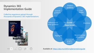 Dynamics 365
Implementation Guide
Collective experience gained through
thousands of Dynamics 365 implementations
General
g...