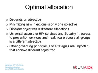 Optimal allocation
o Depends on objective
o Minimizing new infections is only one objective
o Different objectives = diffe...