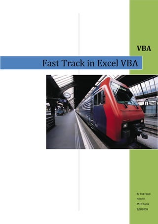 VBA
By Eng Fawzi
Nabulsi
MTN Syria
5/8/2009
Fast Track in Excel VBA
 