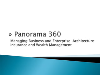 Managing Business and Enterprise Architecture
Insurance and Wealth Management
 