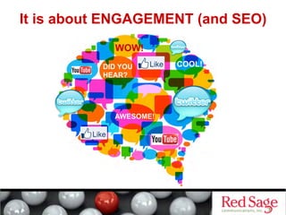 It is about ENGAGEMENT (and SEO)
WOW!
DID YOU
HEAR?
AWESOME!
COOL!
 