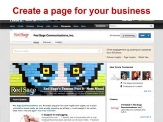 Create a page for your business
 