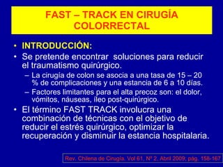 Fast track cirugia de colon | PPT