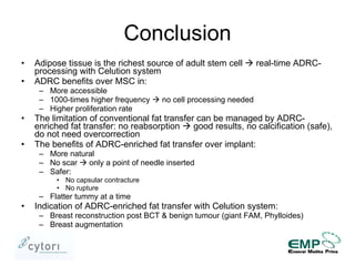 Fat Transfer with Adipose-derived Stem and Regenerative Cells for Breast Reconstruction