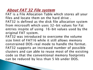Fat 32 file system PPTX