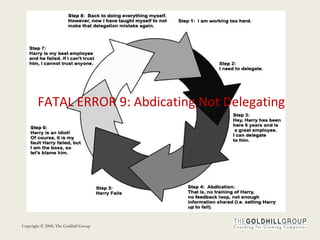 FATAL ERROR 9: Abdicating Not Delegating 