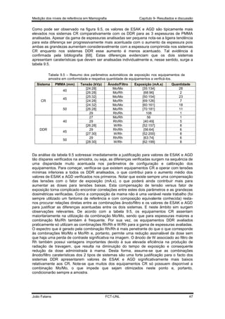 Medição dos níveis de referência em Mamografia

Capítulo 9- Resultados e discussão

Como pode ser observado na figura 9.5, os valores de ESAK e AGD são tipicamente mais
elevados nos sistemas CR comparativamente com os DDR para as 3 espessuras de PMMA
analisadas. Apesar da gama de espessuras analisadas ser pequena nota-se a ligeira tendência
para esta diferença ser progressivamente mais acentuada com o aumento da espessura pois
ambas as grandezas aumentam consideravelmente com a espessura comprimida nos sistemas
CR enquanto nos sistemas DDR esse aumento é menos acentuado. Tal evidência é
confirmada pela bibliografia [68]. Estas diferenças evidenciam que os dois sistemas
apresentam caraterísticas que devem ser analisadas individualmente e, nesse sentido, surge a
tabela 9.5.
Tabela 9.5 – Resumo dos parâmetros automáticos de exposição nos equipamentos da
amostra em conformidade e respetiva quantidade de equipamentos a verificá-los.
Sistema

PMMA (mm)
40

CR

45
50

40
DDR

45
50

Tensão (kVp)
[24:28]
[26:28]
[25:32]
[24:28]
[24:32]
[26:28]
29
27
29
[26:28]
29
[27:30]
29
[28:30]

Ânodo/Filtro
Mo/Mo
Mo/Rh
Mo/Mo
Mo/Rh
Mo/Mo
Mo/Rh
Rh/Rh
Mo/Rh
Rh/Rh
W/Rh
Rh/Rh
W/Rh
Rh/Rh
W/Rh

Exposição (mA.s)
[35:134]
[68:96]
[50:154]
[69:126]
[60:161]
[70:181]
108
56
[40:49]
[52:157]
[56:64]
[52:200]
[63:74]
[62:199]

Quantidade
28
2
23
7
18
11
1
1
5
8
6
8
6
8

Da análise da tabela 9.5 sobressai imediatamente a justificação para valores de ESAK e AGD
tão díspares verificados na amostra, ou seja, as diferenças verificadas surgem na sequência de
uma disparidade muito acentuada nos parâmetros de configuração e calibração dos
equipamentos. Para começar, verifica-se que existem equipamentos CR a operar com tensões
mínimas inferiores a todos os DDR analisados, o que contribui para o aumento médio dos
valores de ESAK e AGD verificados nos primeiros. Notar que existe sempre uma compensação
das tensões com o fator de exposição (mA.s), o que poderá ainda contribuir mais para
aumentar as doses para tensões baixas. Esta compensação de tensão versus fator de
exposição torna complicado encontrar correlações entre estes dois parâmetros e as grandezas
dosimétricas verificadas. Como a composição da mama não é uma variável neste trabalho (foi
sempre utilizado um fantoma de referência e com composição equivalente conhecida) restanos procurar relações diretas entre as combinações ânodo/filtro e os valores de ESAK e AGD
para justificar as diferenças acentuadas entre os dois sistemas. E neste âmbito sim surgem
observações relevantes. De acordo com a tabela 9.5, os equipamentos CR assentam
maioritariamente na utilização da combinação Mo/Mo, sendo que para espessuras maiores a
combinação Mo/Rh também é frequente. Por sua vez, os equipamentos DDR avaliados
praticamente só utilizam as combinações Rh/Rh e W/Rh para a gama de espessuras avaliadas.
O espectro que é gerado pela combinação Rh/Rh é mais penetrante do que o que corresponde
às combinações Mo/Mo e Mo/Rh e, portanto, permite uma redução assinalável da dose sem
que haja uma perda de contraste significativa na imagem. O ânodo de W associado ao filtro de
Rh também possui vantagens importantes devido à sua elevada eficiência na produção de
radiação de travagem, que resulta na diminuição do tempo de exposição e consequente
redução da dose administrada à mama. Desta forma, assume-se que as combinações
ânodo/filtro caraterísticas dos 2 tipos de sistemas são uma forte justificação para o facto dos
sistemas DDR apresentarem valores de ESAK e AGD significativamente mais baixos
relativamente aos CR. Note-se que muitos dos equipamentos CR só possuem disponível a
combinação Mo/Mo, o que impede que sejam otimizados neste ponto e, portanto,
condicionarão sempre a amostra.

João Fatana

FCT-UNL

47

 