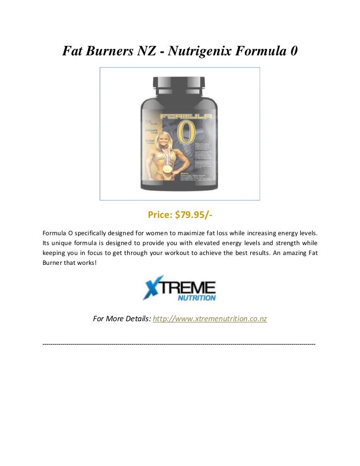 Fat burners nz nutrigenix formula 0