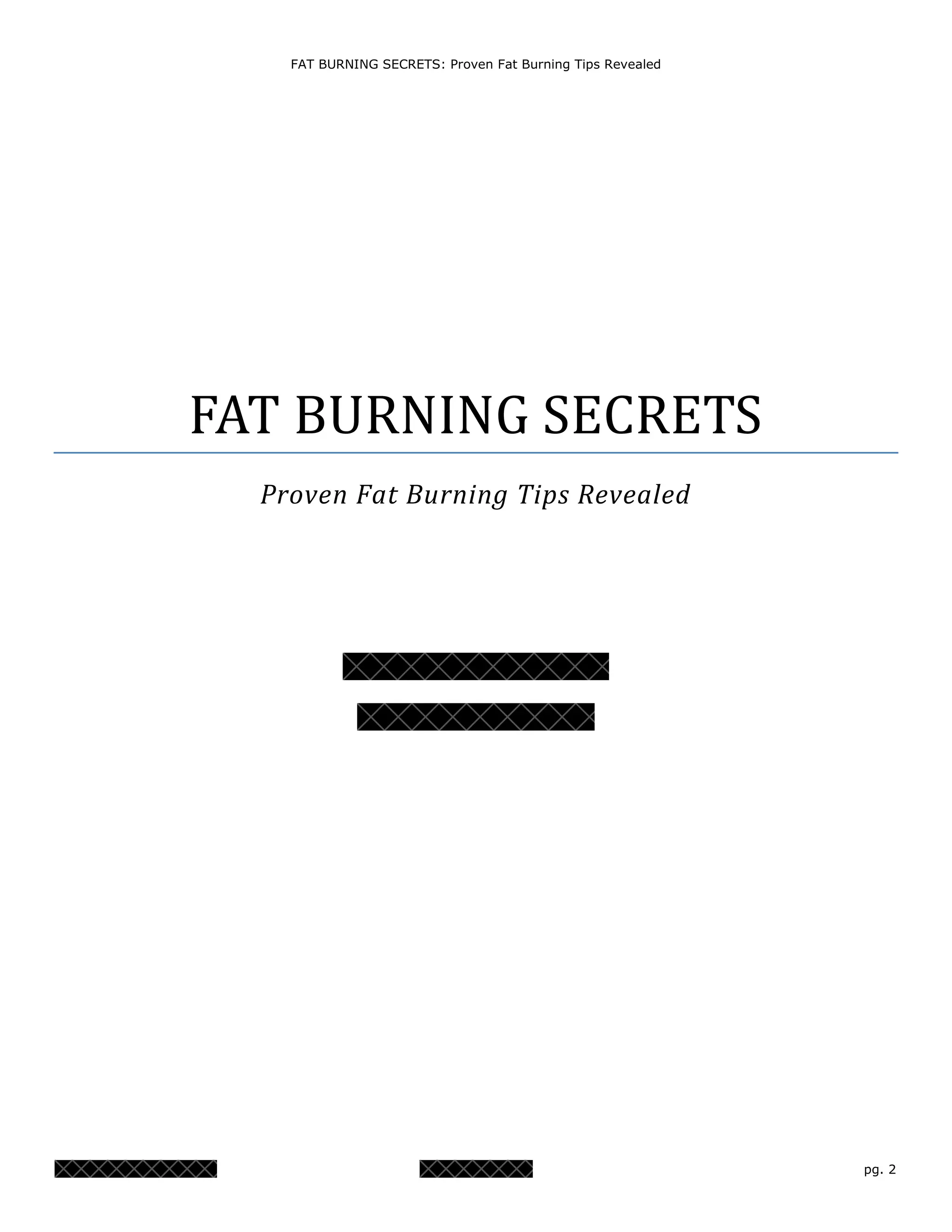Fat burning secrets PDF