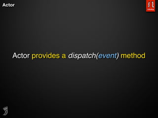 Actor




    Actor provides a dispatch(event) method
 