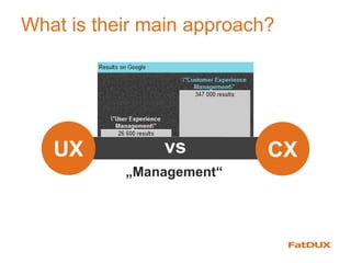 vs CXUX
What is their main approach?
„Management“
 