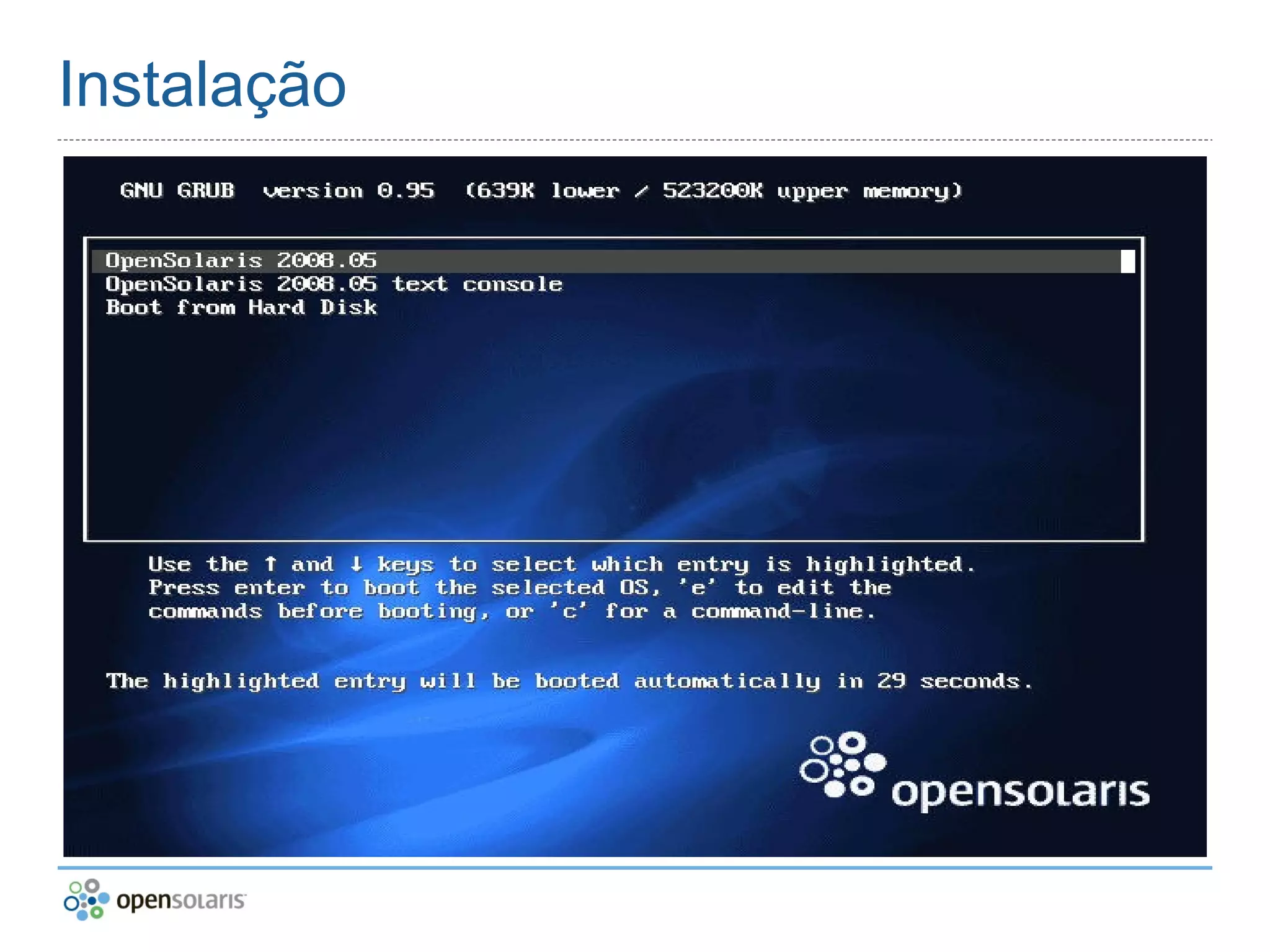 OpenSolaris no Virtual box