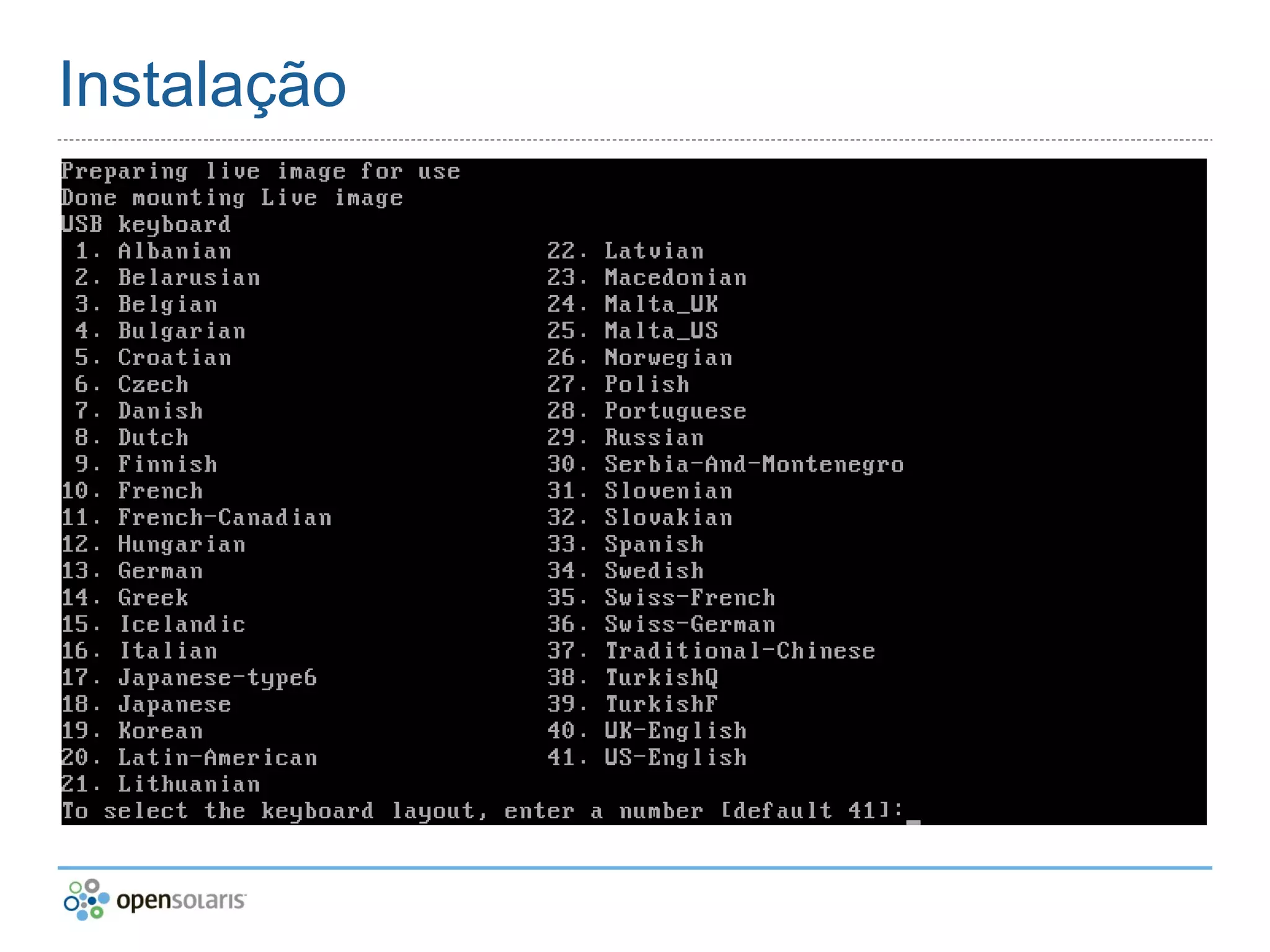 OpenSolaris no Virtual box