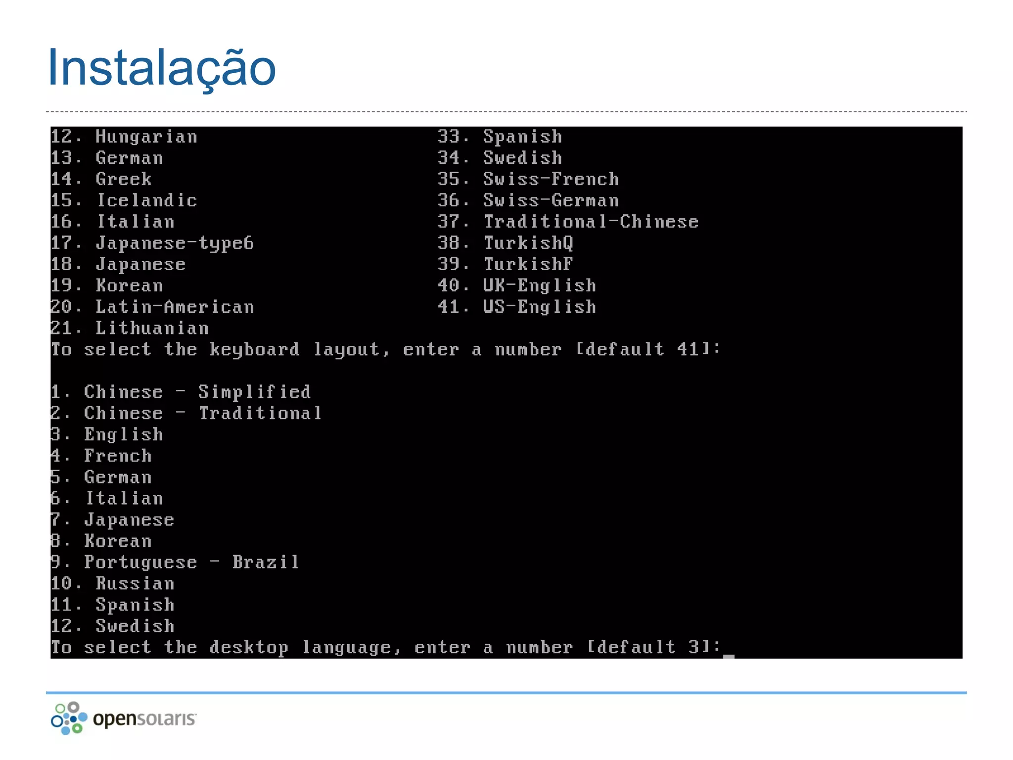 OpenSolaris no Virtual box